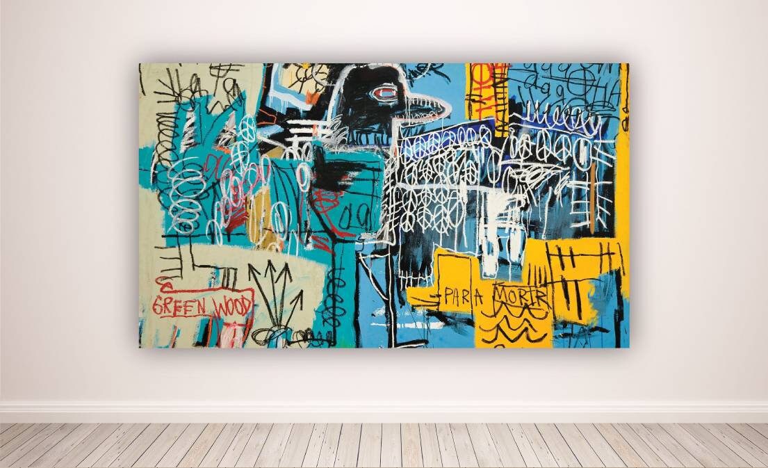 Jean Michel Basquiat Bird On Money Canvas Wall Art Etsy Jean Michel Basquiat Bird On Money Canvas Wall Art Etsy