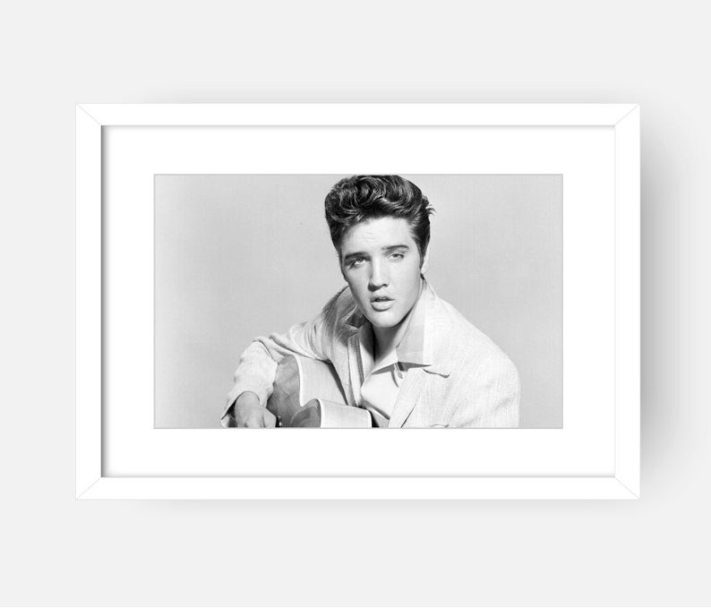 Elvis Iconic Sänger schwarz und weiß Gerahmte Foto-Druck | Etsy