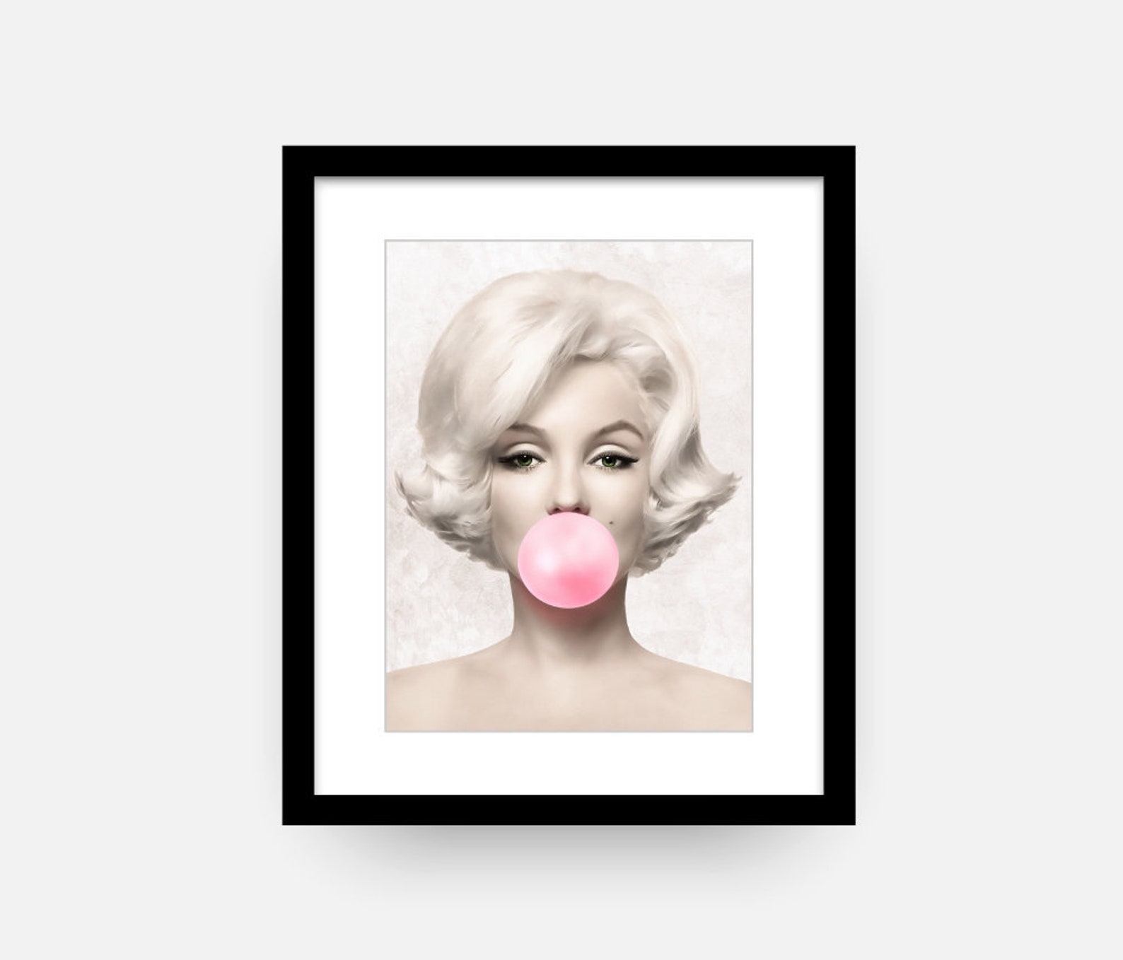Marilyn Monroe Pink Bubblegum Framed Poster Print Poster | Etsy UK