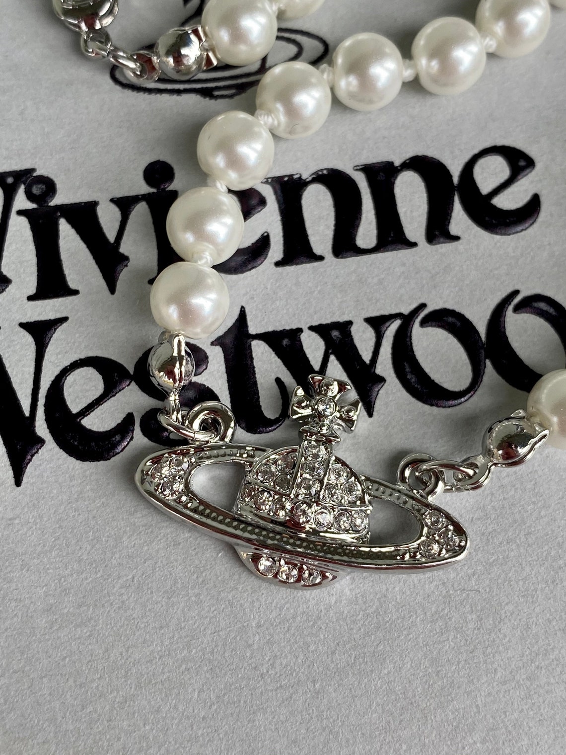 Collier de perles dargent Vivienne Westwood Etsy