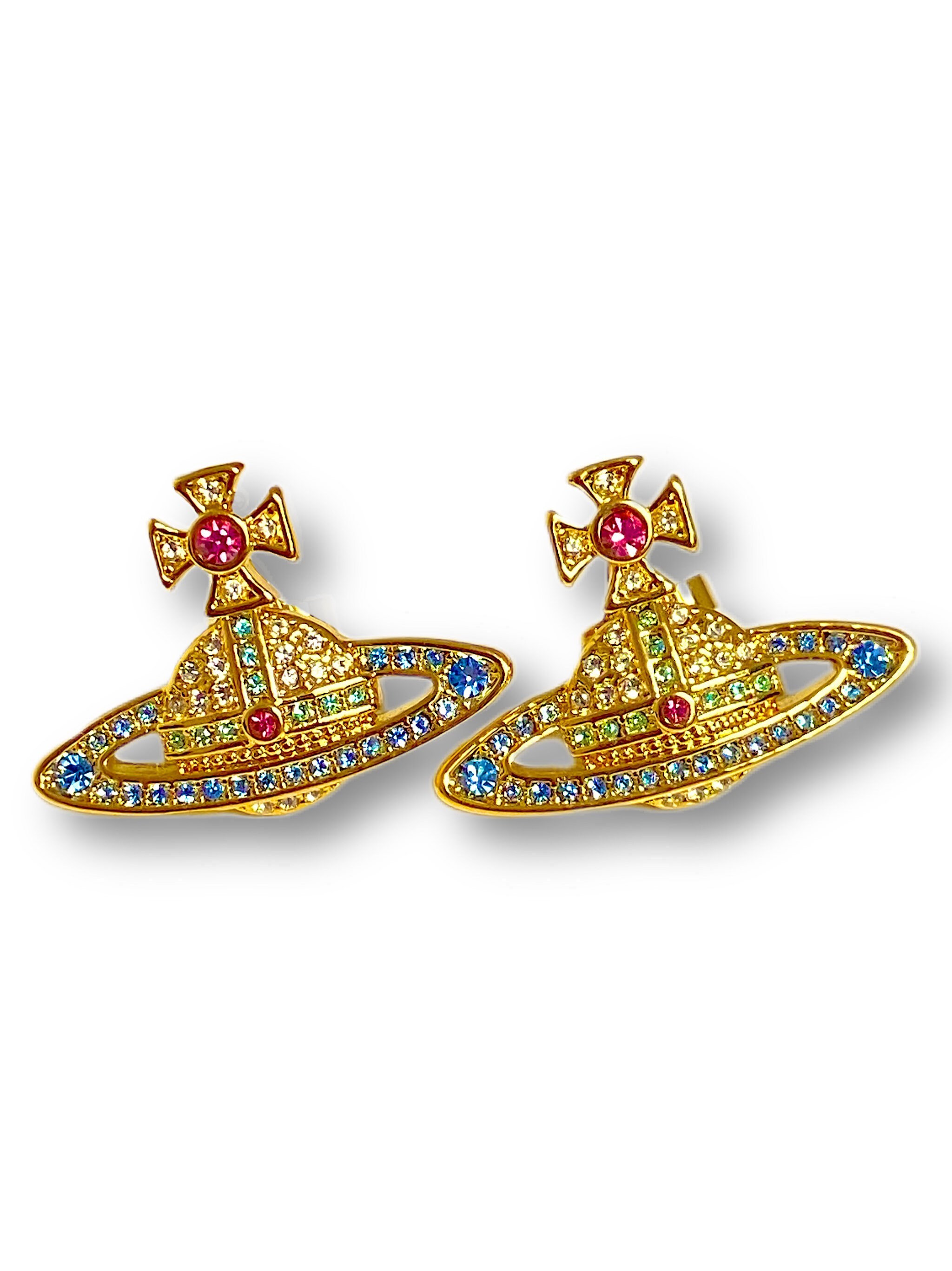 Vivienne Westwood Kika Bas Relief Stud Earrings Gold | Etsy