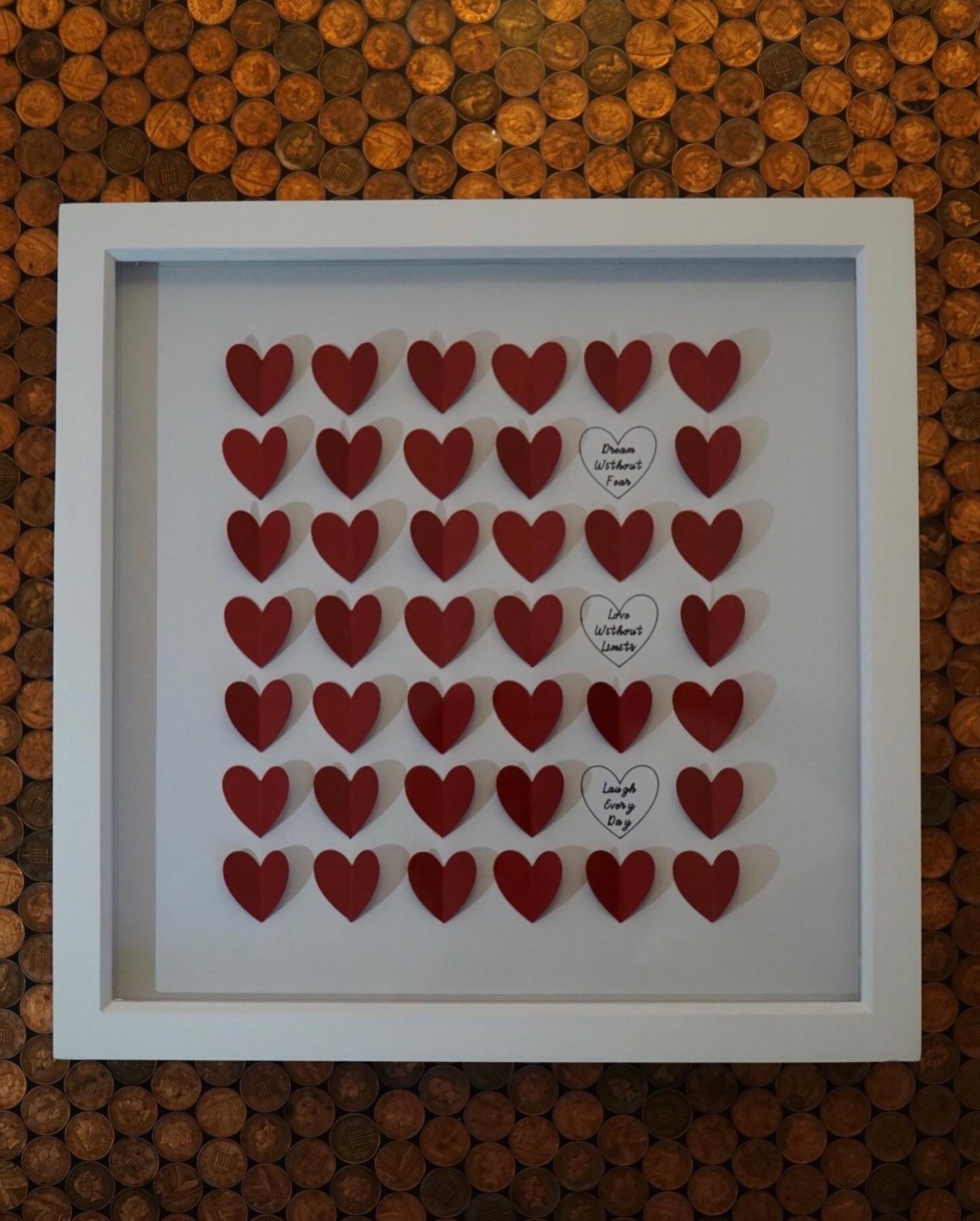 Handmade 3D Hearts Shadow Box Frame Unique Wall Art Paper Etsy UK