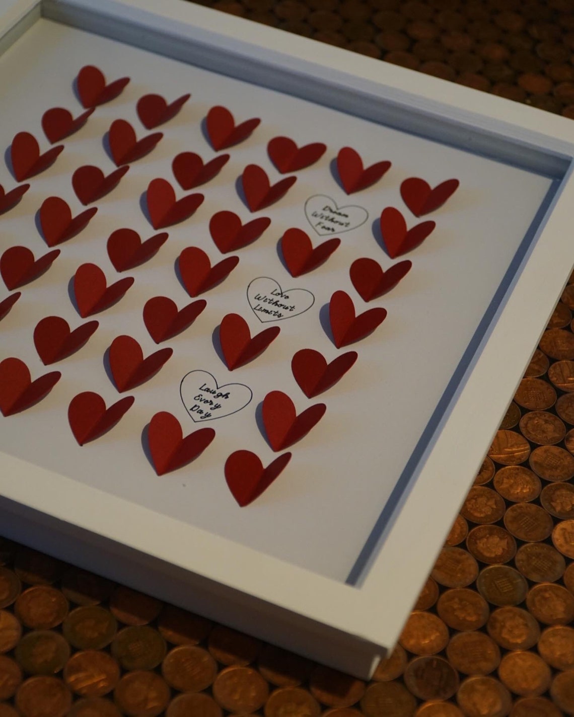 Handmade 3D Hearts Shadow Box Frame Unique Wall Art Paper Etsy UK