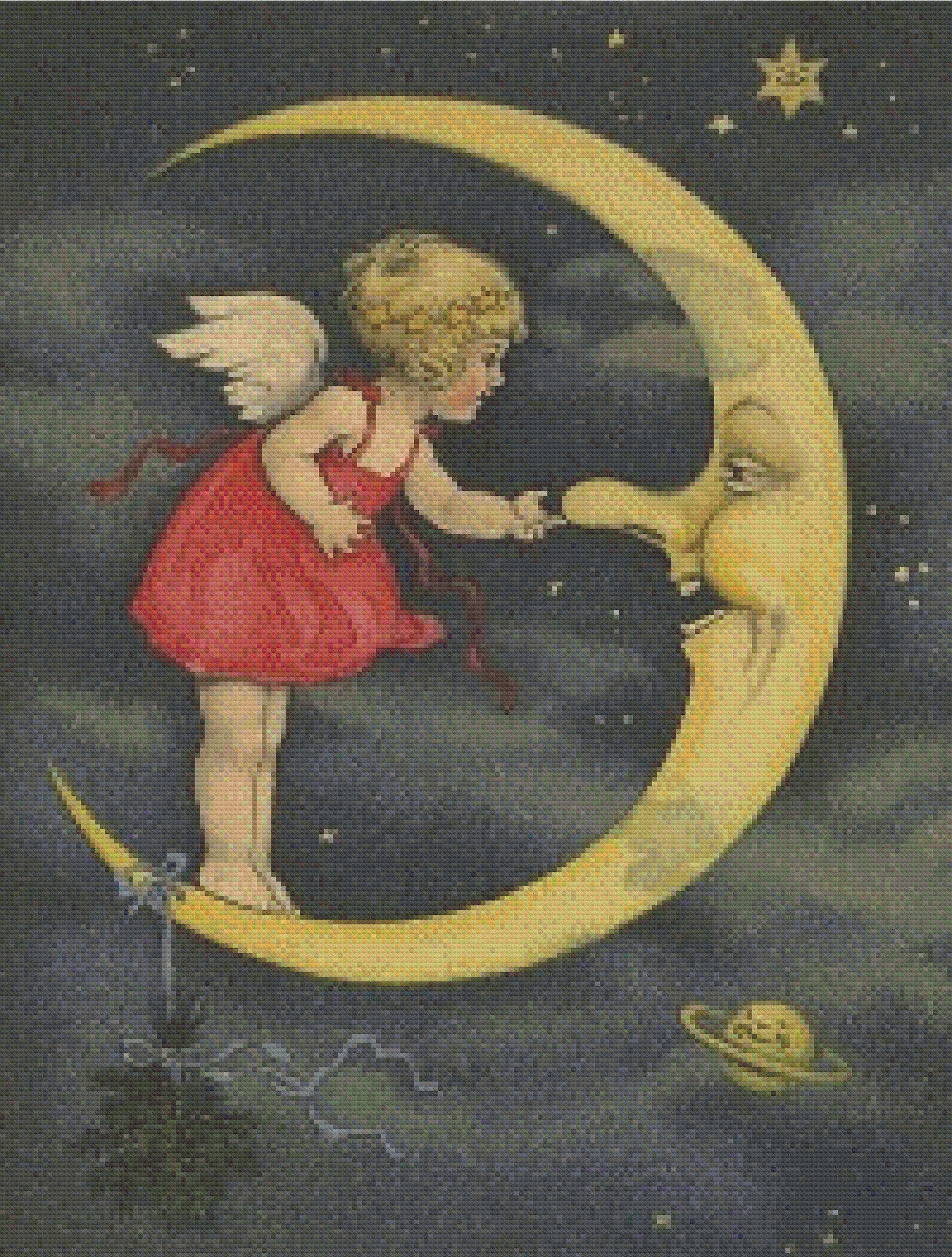 Moon and Stars Cross Stitch Instant Download PDF Pattern 11 Etsy