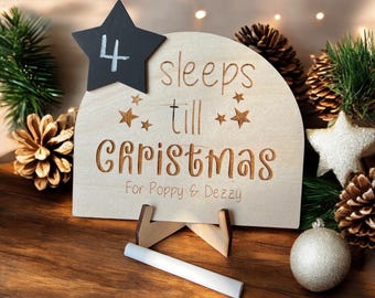 Personalized Wood Christmas Countdown Chalkboard: Keepsake Advent Calendar