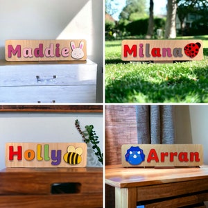 Personalised Wooden Name Puzzle, Montessori Puzzle, Stocking Filler, Name Learning, 1st Birthday, Nursery Decor, Gift