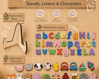 Love To Laser Puzzle Stand, Letter & Character Replacements