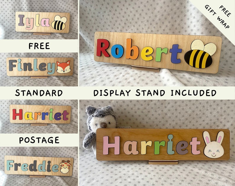 Personalised Wooden Name Puzzle, Montessori Puzzle, Stocking Filler, Name Learning, 1st Birthday, Nursery Decor, Gift 