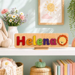 Personalised Wooden Name Puzzle: Montessori Keepsake, Nursery Decor
