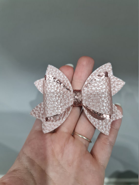 Pink Snake Skin Bow With Clip - Etsy display picture 3
