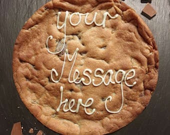 Personalised Giant Cookie - Milk Chocolate Chip - Vegan, dairy, egg, milk & Gluten-Free Options Available