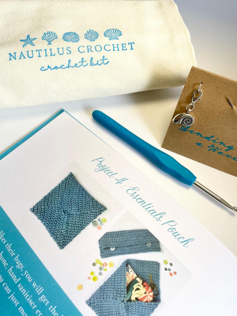 Learn to Crochet Kit. Beginners! Make 6 designs with just one stitch. Discover a love of crochet step by step with luxury organic materials! image 3