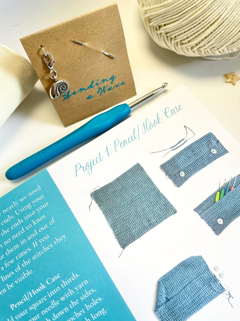 Learn to Crochet Kit. Beginners! Make 6 designs with just one stitch. Discover a love of crochet step by step with luxury organic materials! image 7