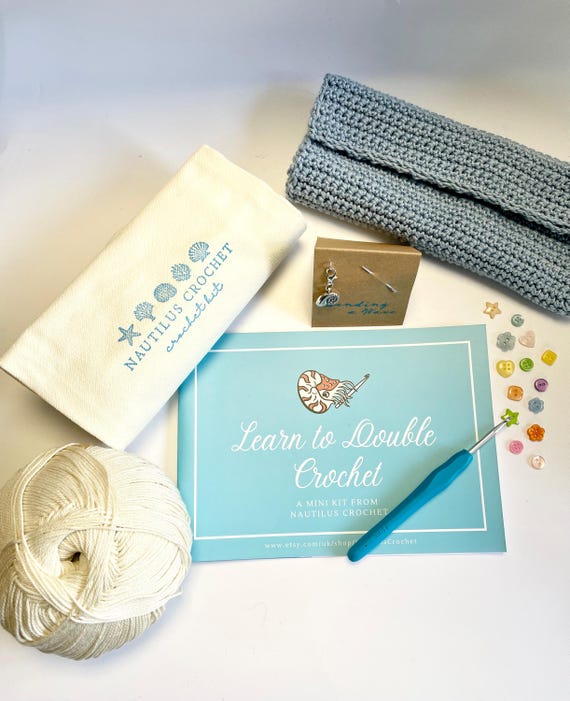 Learn to Crochet Kit. Beginners! Make 6 designs with just one stitch. Discover a love of crochet step by step with luxury organic materials!
