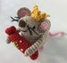 Festive Mouse -  'Cracker'. Complete Amigurumi Crochet Kit with luxury natural yarn for beginners up. 