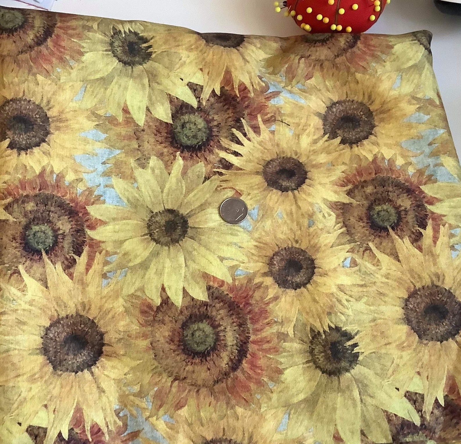 Sunflower Cotton Fabric by the yard Etsy