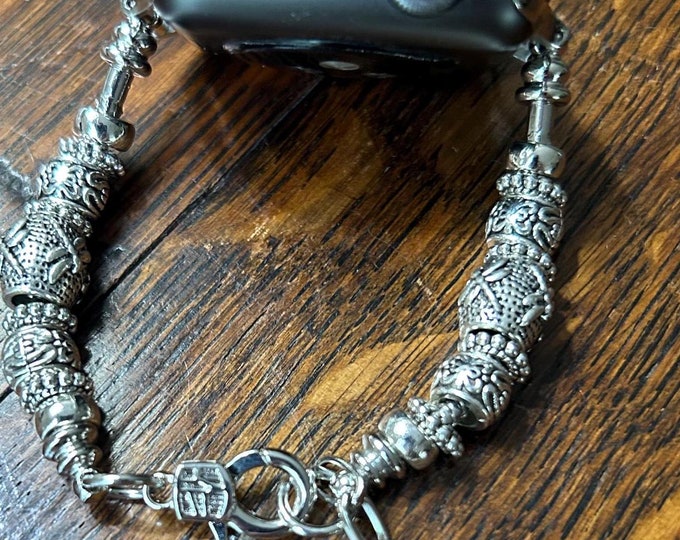 Silver Pandora Style Apple Watch Band Charm Bracelet