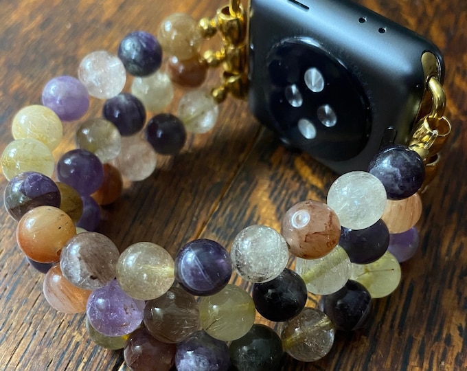 Auralite 23 Stainless Steel Beaded Apple Watch Band