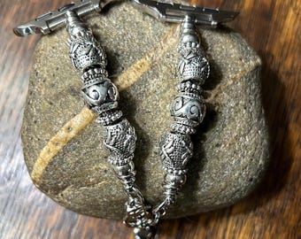 Double Dragonfly Silver Balls Charm Bracelet Apple Watch Band