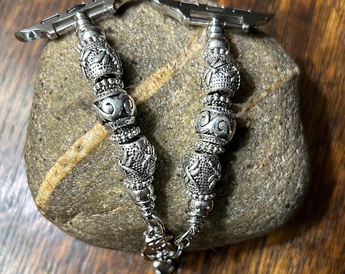 Double Dragonfly Silver Balls Charm Bracelet Apple Watch Band