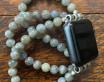 Labradorite Beaded Apple Watch Band