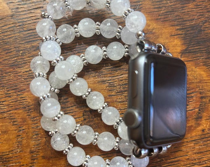 Moonstone Tibetan Daisy Rings Stainless Steel Apple Watch Band