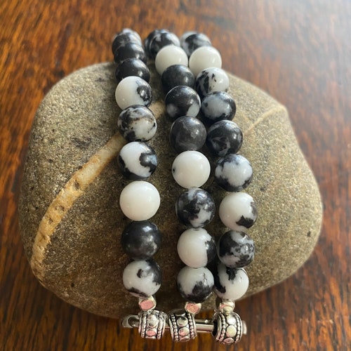 Zebra Jasper Beaded Apple Watch Band Etsy