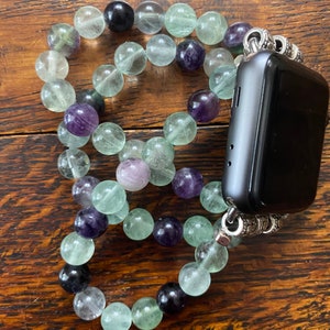 Fluorite Crystal Beaded Apple Watch Band