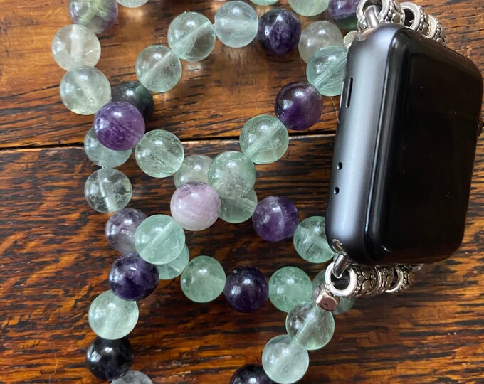 Fluorite Crystal Beaded Apple Watch Band