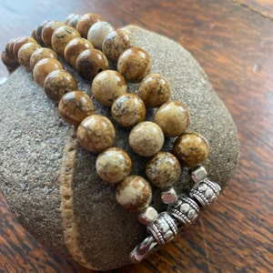 Picture Jasper Beaded Apple Watch Band