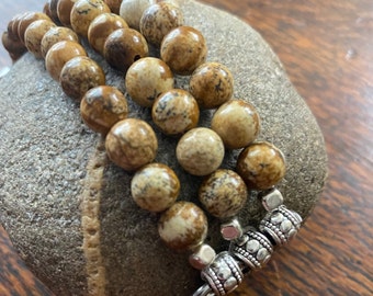 Picture Jasper Beaded Apple Watch Band