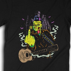 Man in Black T-Shirt, Horror Punk Shirt, Psychobilly Clothing, Rockabilly Style Apparel, Folsom Prison T-Shirt, Gothabilly Gifts 0358