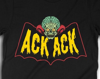 T-shirt Aliens ACK ACK, attentats de Mars, vêtements psychobilly horreur science-fiction, t-shirt zone OVNI 51 1198