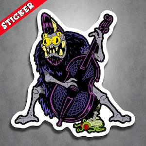 Lowbrow Art, Durable Vinyl Decal, Vinyl Sticker Car, Psychobilly Construction Sticker, Waterproof Laptop Accessory, Weatherproof Design