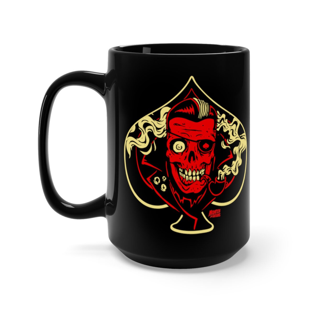 Durable Ceramic, Horror Coffee Mug, Rockabilly Culture, Retro Skull Tumbler, Gothic Drinkware, Microwave Safe, Unique 11 oz or 15 oz Cup