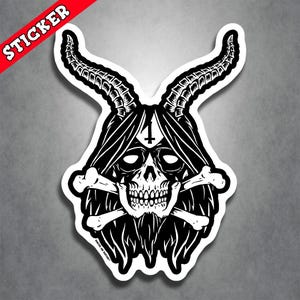 Tattoo Stickers, Goth Stickers, Heavy Metal, Baphomet Vinyl Emblem, Lucifer Design, Witchcraft Style, Long-Lasting Material