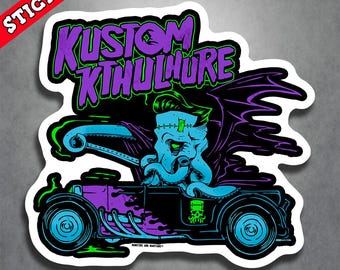 Horror Punk Art, Laptop Decoration, Vinyl Car Decal, Psychobilly Sticker, Lovecraft Theme, Lowbrow Style, Durable Waterproof
