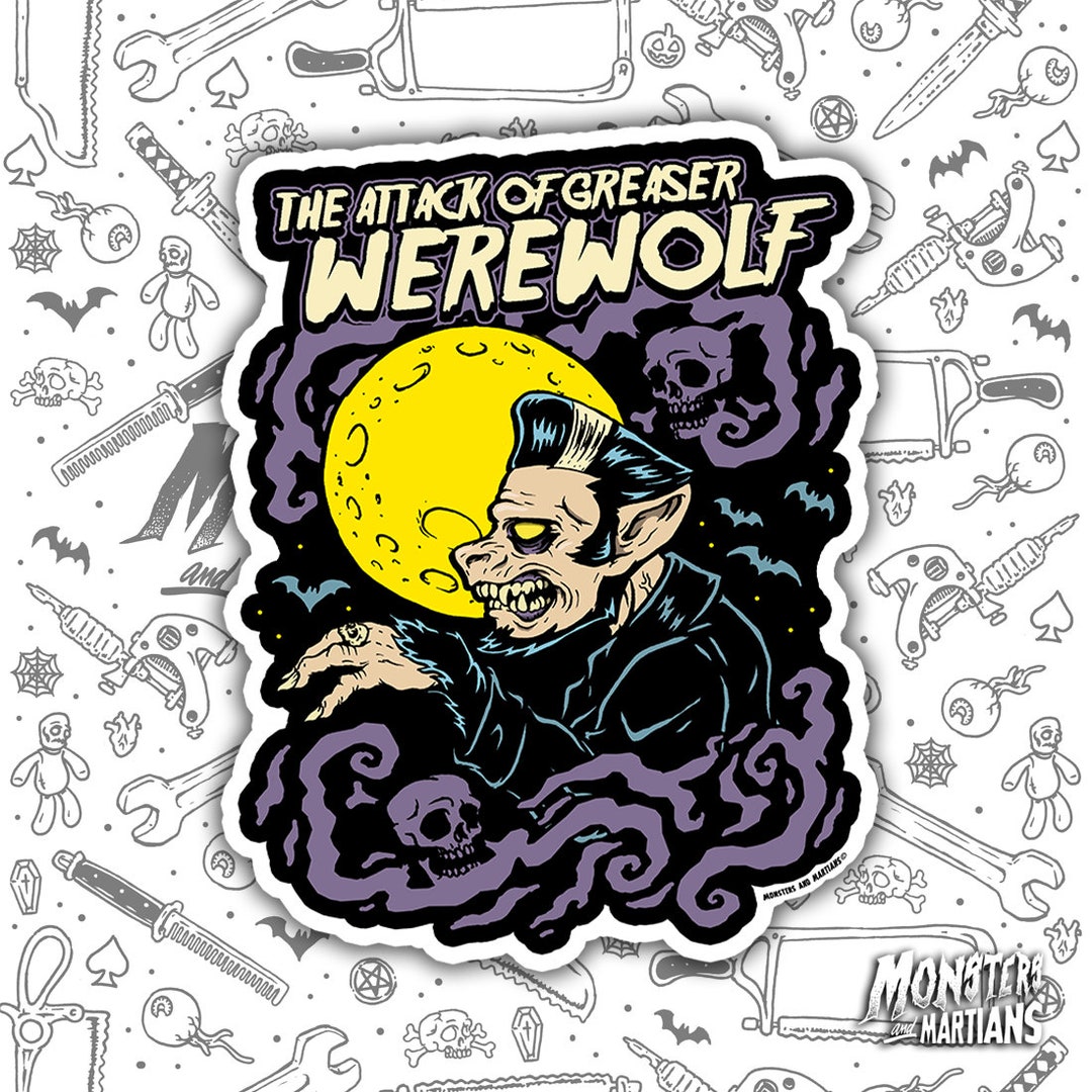 Greaser Werewolf Vinyl Sticker Horror Punk Decal Psychobilly Etsy