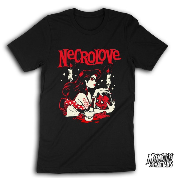 Necro Love Diabolic Lover T-Shirt, Frankenstein Shirt, Psychobilly Clothing, Horror Zombie, Witchcraft T-Shirt 0225