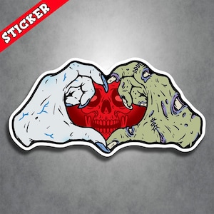 Horror, Psychobilly, Valentines Day, Monster Love Vinyl Decal, Gothabilly Sticker, Unique Laptop Art, Gift for Girlfriend