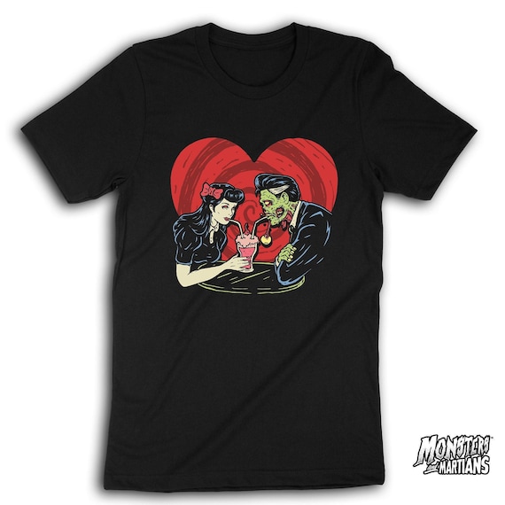 Zombie Pinup Girl Shirt - Spooky Lowbrow Art, Halloween Lovers Apparel, Rockabilly Style Tee