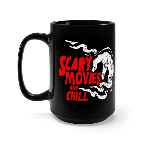Scary Movie Cup, Ceramic Coffee Cup, Bold Monster Art, Rockabilly Horror Tumbler, Durable Drinkware, Original Design, 15oz or 11oz