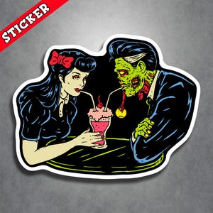 Horror, Psychobilly, Zombie, Retro Vinyl Decal, Punk Sticker, Lowbrow Art, Halloween Laptop Accessory