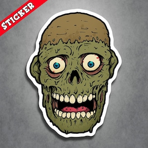 Lowbrow Art, Horror Stickers, Swamp Monster, Tarman Zombie Decal, Psychobilly Rockabilly Design, Creepy B Movie Style, Halloween Decor