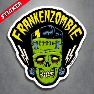 Horror, Psychobilly, Halloween, Frankenstein Vinyl Decal, Punk Rockabilly Sticker, Lowbrow Art Design, Laptop Decoration