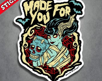 Halloween Gift, Lowbrow Art Vinyl, Outdoor Rated Vinyl, Custom Decal, Punk Sticker, Unique Laptop Design, Durable Weatherproof Material