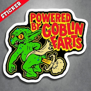 Funny Fart Decal, Fantasy Vinyl, Gaming Tabletop, Goblin Sticker, Durable Adhesive, Custom Printed Humor, Scratch Resistant Vinyl
