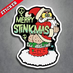 Semi Gloss Vinyl, Outdoor Rated, Horror Punk Art, Krampus Decal, Psychobilly Sticker, Durable Custom Print, Unique Christmas Gift