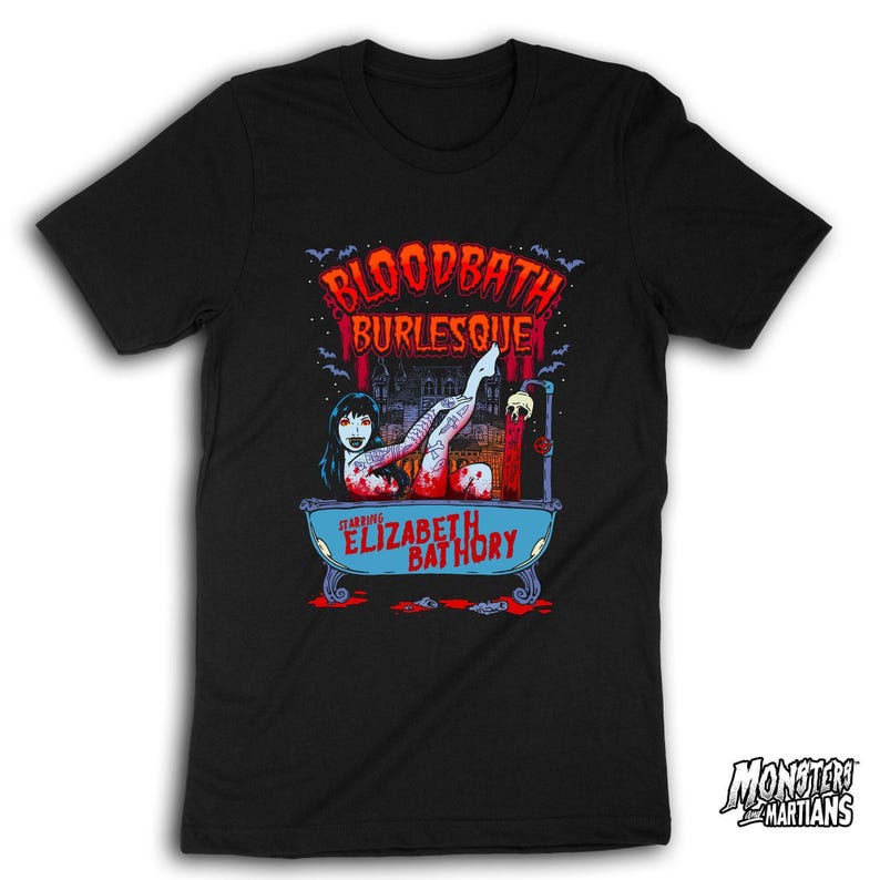 Elizabeth Bathory Gothic T-Shirt - Burlesque Horror Clothing, Psychobilly Vampire Shirt image 1