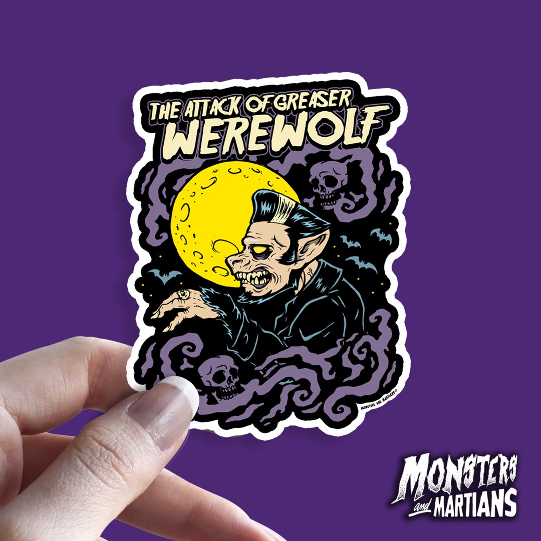 Greaser Werewolf Vinyl Sticker Horror Punk Decal Psychobilly Etsy
